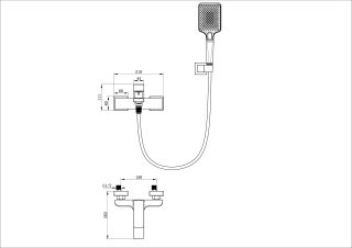 Смеситель для ванны с душем Wonzon & Woghand Edge WW-88639003A-MB чёрный матовый